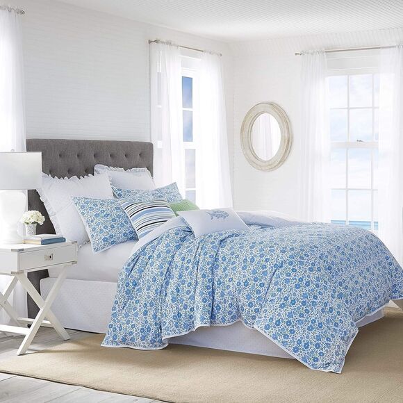 Southern Tide Home Laurel Falls Queen 4 Piece Blue Comforter Set Queen New S1344 - Picture 1 of 2